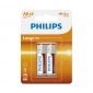 Philips Long Life Zinc Aa Battery 1.5v 2 Pc -r6l2b/97