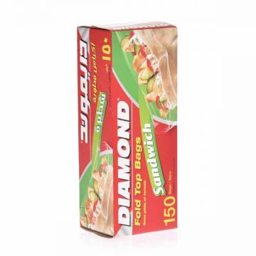 Diamond Sandwich Bags Fold Top 50