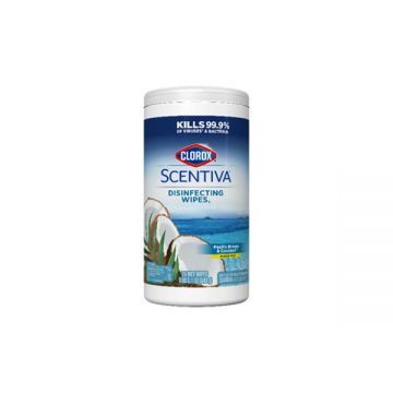 Clorox Scentiva Dininfectant Wipes Pacific Breez & Coconut 75 Count