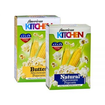 American Kitchen Popcorn Butter +natural 2x(3x85gm)