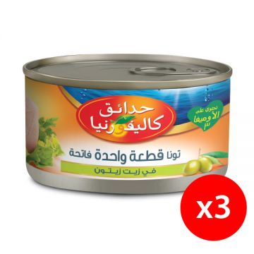 California Garden Light Solid Tuna In Olive Oil 3x95gm