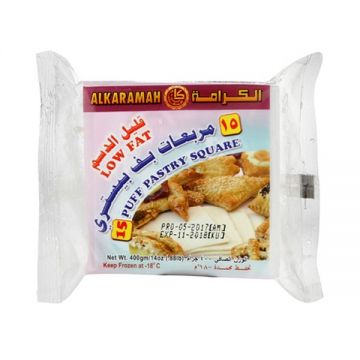 Al Karamah Frozen 18 Puff Pastry Square Low Fat 400gm