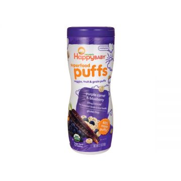 Happy Family Baby Food Puffs Purple Carrot & Blueberry 60gm