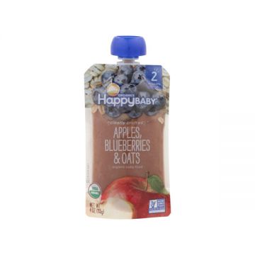 Happy Family Baby Food Apple Blueberry Oats 113gm