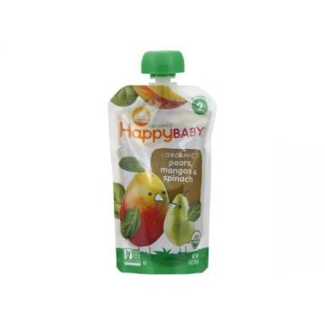 Happy Family Baby Food Pears Mango & Spinach 120gm