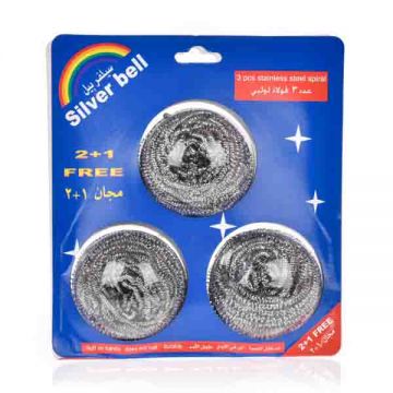 Silver Bell 2pcs Stainless Steel Spiral