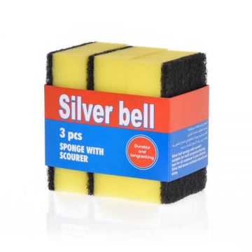 Silver Bell Sponge With Scourer Large 3pc