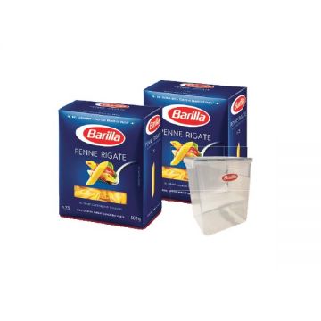 Barilla Penne Rigate 2x500gm+container