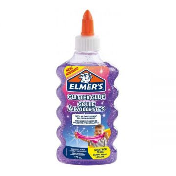 Elmers Gliter Glue177ml Purpl