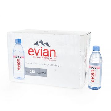 Evian Natural Mineral Water 24x500ml