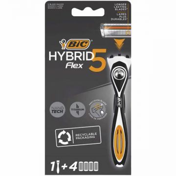 Bic Male Shaver Flex5 Hyrbrid 1+4s