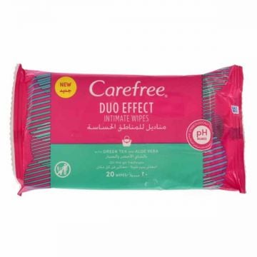 Carefree Intimate Wipes With Green Tea Naloe Vera 20s