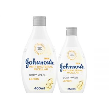 Johnsons Antibacterial Bodywash Lemon 400ml+250ml