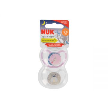 Nuk Soother Night Silicone 0-06 Month -2 Pcs