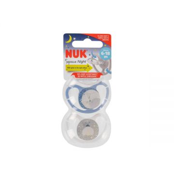 Nuk Soother Night Silicone 6-18 Month -2 Pcs