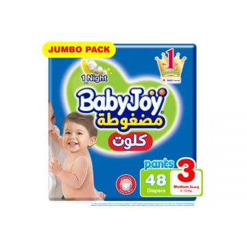 Baby Joy Cullote Baby Diaper Medium 48 Count