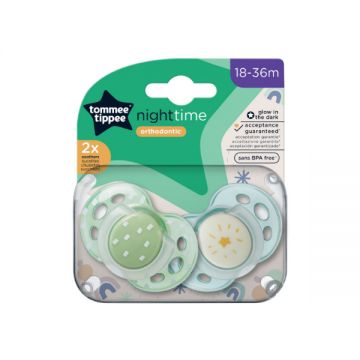 Tommee Tippee Night Time Soother 2s 18-36m
