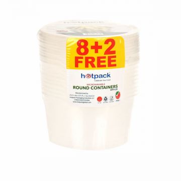 Hotpack Microwave Container 450ml With Lid 8+2 Free