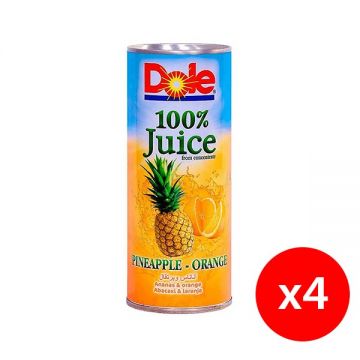 Dole Pineapple Orange Juice 4x250ml