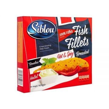 Siblou Breaded Fish Fillet Hot & Spicy 400gm