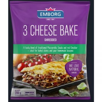 Emborg Shredded 3 Cheese Bake 200gm