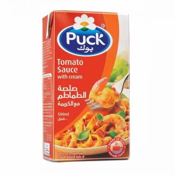 Puck Tomato With Cream Sauce