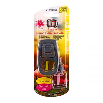 Top Fragrance Car Airfreshener Vent Clip Duo Oil Wick Sunrise -11058