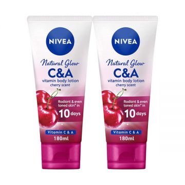 Nivea Body Lotion With Vitamin C&a Cherry 2x180ml
