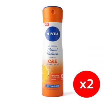 Nivea Deo Spray Natural Radiance Vitamin C&e 2x150ml