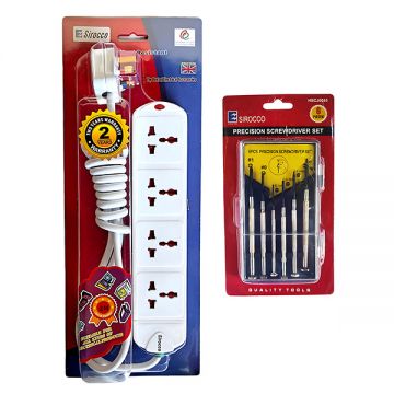 Sirocco Extension Socket+screw Driver 6 Piece