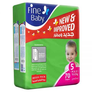 Fine Baby Diaper Super Dry Green Max Mega Pack 2X70