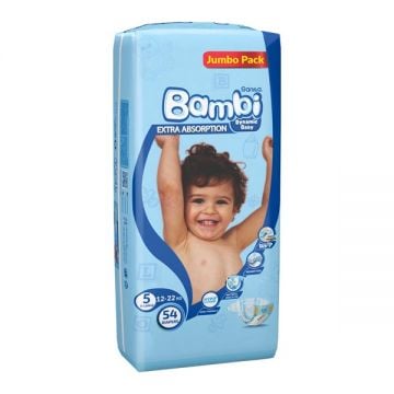 Bambi Baby Diaper Size # 5+ Xl Large 54 Count