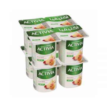 Activia Yoghurt Full Fat With Peach & Apricot 6+2x120gm