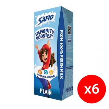 Safio Uht Flavored Milk Plain 185ml Pack Of 6