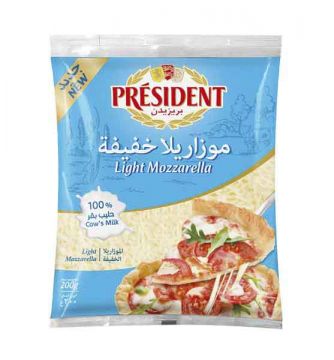 President Shredded Mozzarella Light 200g
