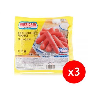 Americana Frozen Chicken Franks 3x340gm