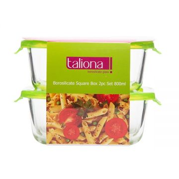 Taliona Boro Square Food Container 80cl- 2pc