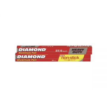 Diamond Heavy Duty Aluminum Foil 37.5 Sq+non Stick 30 Sq