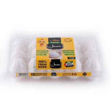 Jenan Fresh Egg Medium White 15 Pc