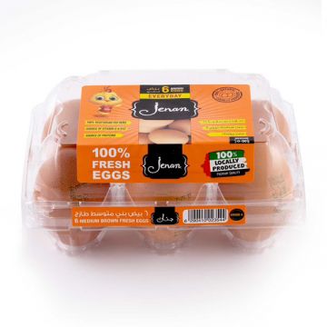 Jenan Fresh Egg Medium Brown 6 Pc