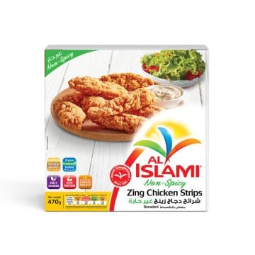 Al Islami Frozen Zing Chicken Strips Non Spicy 470gm