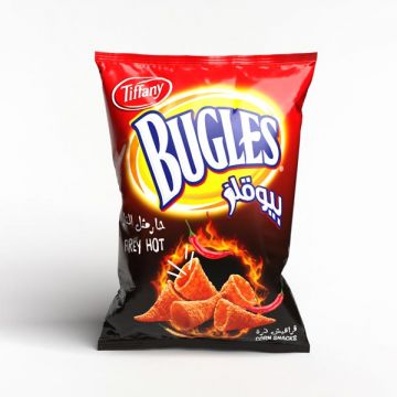 Tiffany Bugles Chips Firey Hot 125gm