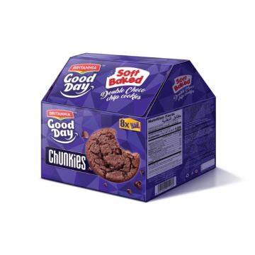 Britannia Soft Double Choco Chips Cookies 28gm Pack Of 8