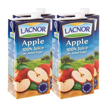 Lacnor 100% Pure Juice Apple 4x1ltr