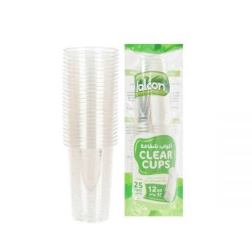 Falcon Pet Clear Cup 12oz Pack Of 25 Pcs