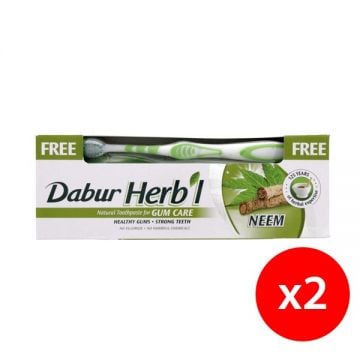 Dabur Herbl Neem Toothpaste 2x150gm+brush