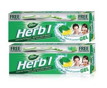 Dabur Dabue Herbal Fresh Gel 2x150gm+ Brush