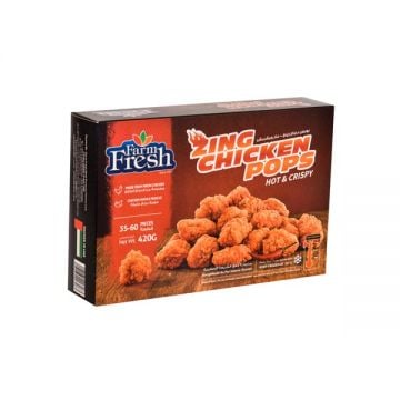 Farm Fresh Frozen Zing Chicken Pops 420 Gm