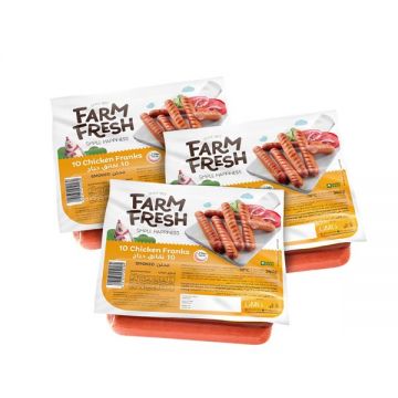 Farmfresh Frozen Chicken Franks 3x340gm