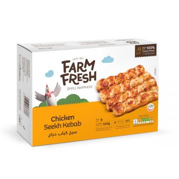 Farmfresh Frozen Chicken Seekh Kabab 320gm